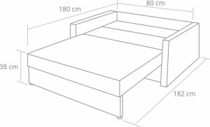 Tedi 1 rozkládací pohovka Černá / Zelená