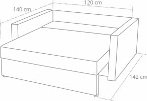 Tedi 2 rozkládací pohovka Černá / Šedá