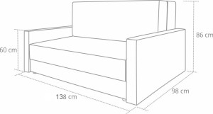 Tedi 2 rozkládací pohovka Šedá / Hnědá