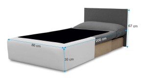 Jednolůžková rozkládací pohovka Toledo Šedá/Antracitová