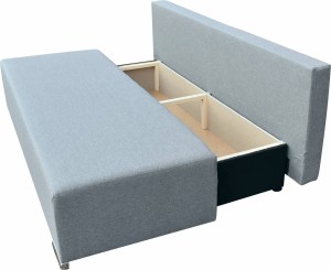 Rozkládací pohovka s úložným boxem Trio šedý