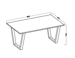 Loftový stůl Caesar 185x67 Bílá
