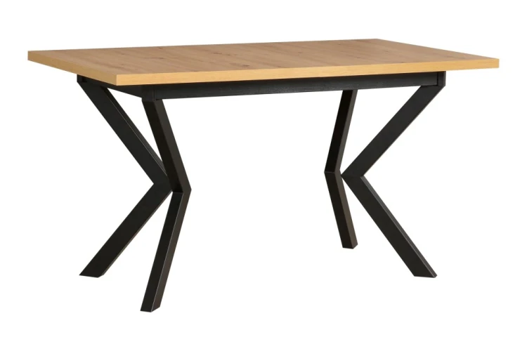 Skládací stůl 140/180x80 IKON 4 Černý/Dub Artisan