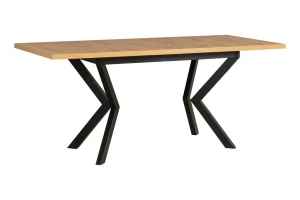 Skládací stůl 140/180x80 IKON 4 Černý/Dub Artisan