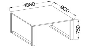 Loftový stůl Imperial 138x90 Bílý