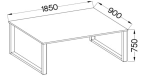 Loftový stůl Imperial 185x90 Dub Lancelot