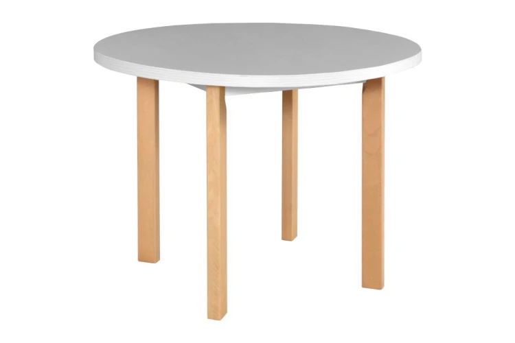 POLI 2 Kulatý stůl 100x100 Buk/bílá