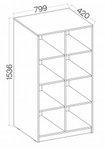 Otevřená knihovna 80 cm Malta 106 Světle šedá