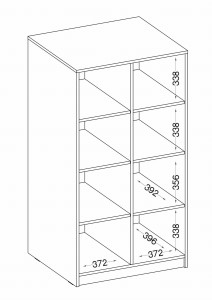 Šatní skříň s policemi Malta 107 2D světle šedá
