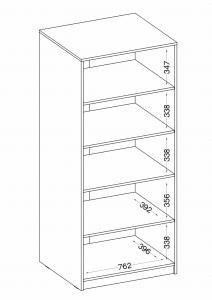 Otevřená knihovna 80 cm Malta 110 Světle šedá