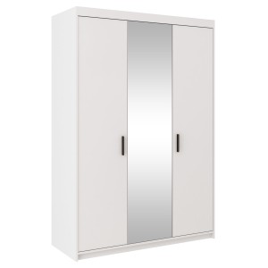 Třídveřová šatní skříň se zrcadlem Elena Bílý