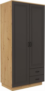 Šatní skříň se zásuvkami Flawia 120 GRAR 2D 2S Graphite/Artisan