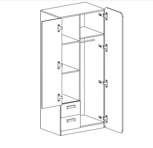 Skříňka 80 cm se zásuvkami Lorento 01 Bílý/Nash dub