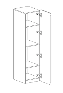 Skříňka 45 cm s policemi Lorento 02 Bílý/Nash dub
