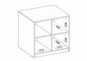 Otevřená skříň Malta 101 Light šedý