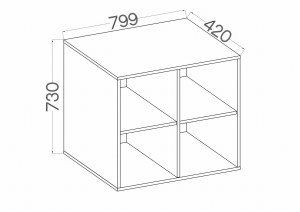 Malta 103 Otevřená nástěnná skříňka světle šedá