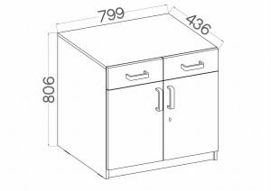 Kancelářská skříň se zásuvkami Malta 105 2F 2S Světle šedá
