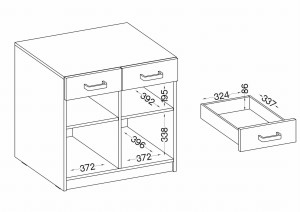 Kancelářská skříň se zásuvkami Malta 105 2F 2S Světle šedá