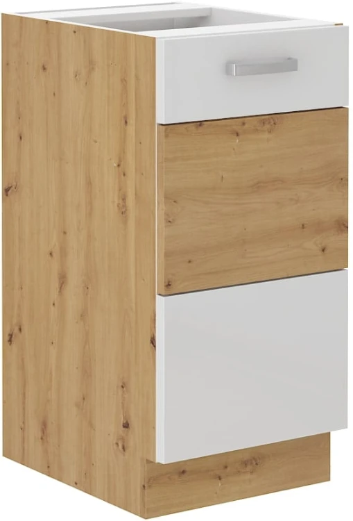 ARTISAN HG 40 D 1F Bílá/dubová stojící kuchyňská skříňka
