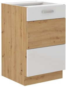 Podomítková kuchyňská skříňka ARTISAN HG 50 ZL 1F Bílá/Dubová