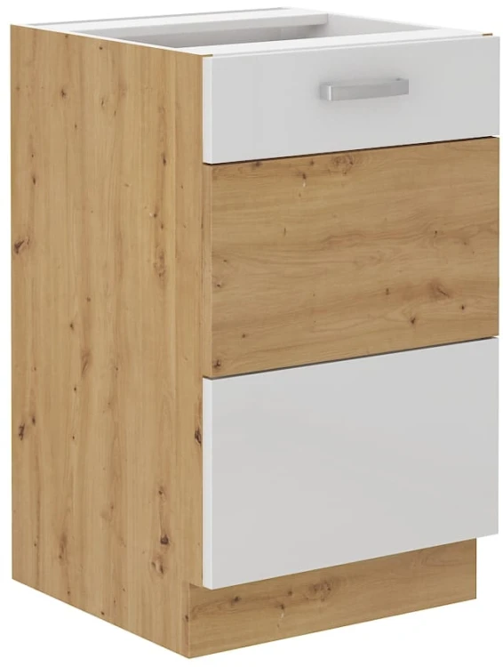 Podomítková kuchyňská skříňka ARTISAN HG 50 ZL 1F Bílá/Dubová