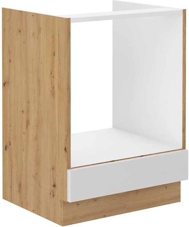 Skříňka pro plynovou troubu ARTISAN HG 60 D Bílá/dubová kuchyně