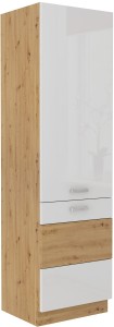Komínová skříňka pro kuchyň ARTISAN HG 60 DK-210 2F Bílá/Dubová