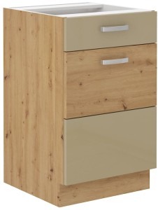 Skříňka do kuchyně se zásuvkou ARTISAN HG 50 D 1F 1S Cappucino/Dub Artisan