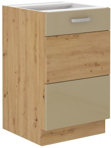Podomítková kuchyňská skříňka ARTISAN HG 50 ZL 1F Cappucino/Dub Artisan
