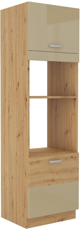 Komínová skříňka do kuchyně pod troubu a mikrovlnnou troubu ARTISAN HG 60 DPM-210 2F Cappucino/Dub Artisan