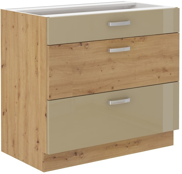 ARTISAN HG 80 D 3S Cappucino/dub stojící kuchyňská linka se zásuvkami