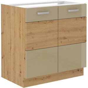 Podomítková kuchyňská skříňka ARTISAN HG 80 ZL 2F Cappucino/Dub Artisan