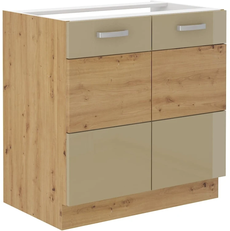 Podomítková kuchyňská skříňka ARTISAN HG 80 ZL 2F Cappucino/Dub Artisan