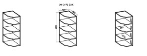 Otevřená horní kuchyňská skříňka 30 G-90 ZAK Bílý