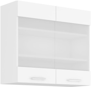 Horní skříňka do kuchyně s vitrínou EKO 80 GS-72 2F Bílá