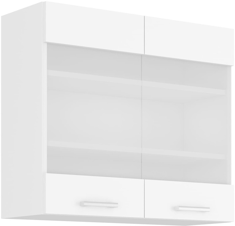 Horní skříňka do kuchyně s vitrínou EKO 80 GS-72 2F Bílá