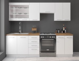 Horní skříňka do kuchyně s vitrínou EKO 80 GS-72 2F Bílá