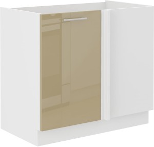 Rohová kuchyňská linka LARA 105 ND 1F Cappucino/bílá