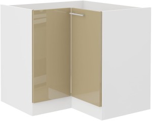 Rohová stojící kuchyňská linka LARA 89x89 DN 1F Cappucino/bílá