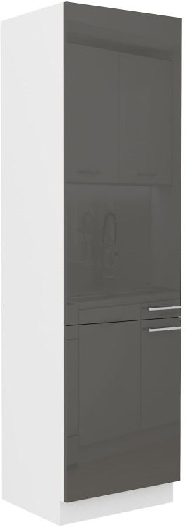 Komínová skříňka do kuchyně LARA 60 DK-210 2F Grafitová/bílá