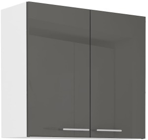 Horní skříňka do kuchyně LARA 80 G-72 2F Grafitová/bílá
