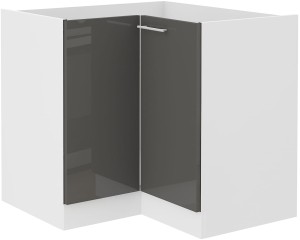 Rohová stojící kuchyňská linka LARA 89x89 DN 1F Grafitová/bílá