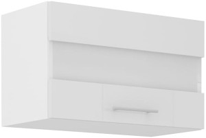 Horní skříňka do kuchyně se sklem LARA 60 GUS-36 1F bílá/bílá