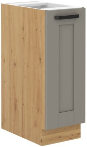 LUNA 30 D CARGO Hlína šedý/Dub Artisan kuchyňská stojanová skříňka