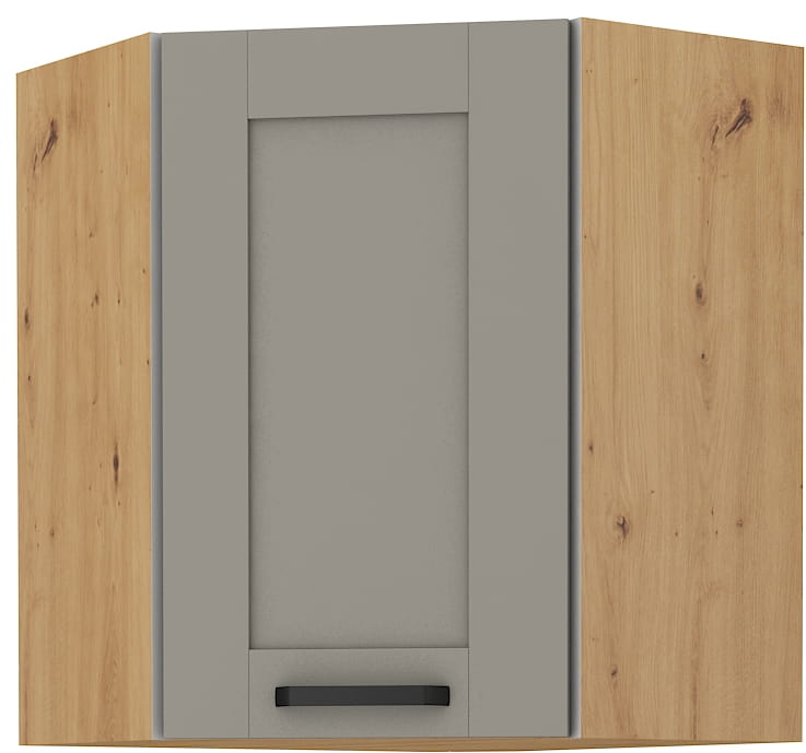 LUNA 58x58 GN-72 1F Hlína šedý/Dub Artisan rohová kuchyňská horní skříňka