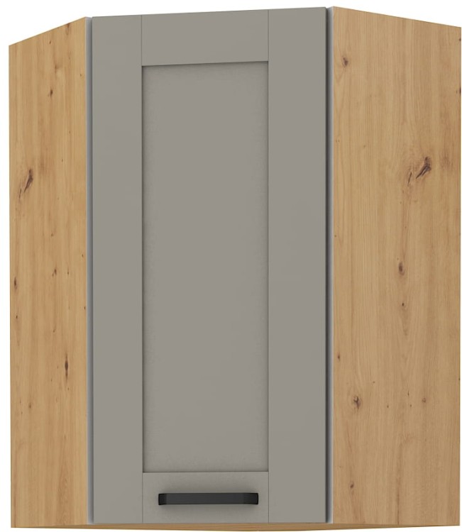 LUNA 58x58 GN-90 1F Hlína šedý/Dub Artisan rohová kuchyňská horní skříňka