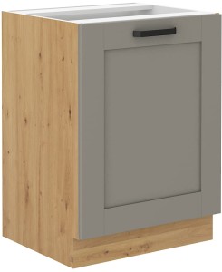 LUNA 60 D 1F BB hliněná šedá/dubová kuchyňská skříňka Artisan