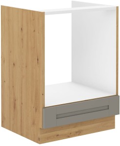 Kuchyňská skříňka pod linku LUNA 60 D GAS Hlína šedý/Dub Artisan