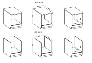 Kuchyňská skříňka pod linku LUNA 60 D GAS Hlína šedý/Dub Artisan