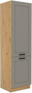 Komínová skříňka do kuchyně LUNA 60 DK-210 2F Hlína šedý/Dub Artisan
